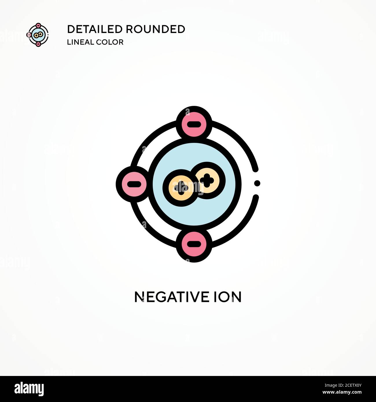 Negative ion vector icon. Modern vector illustration concepts