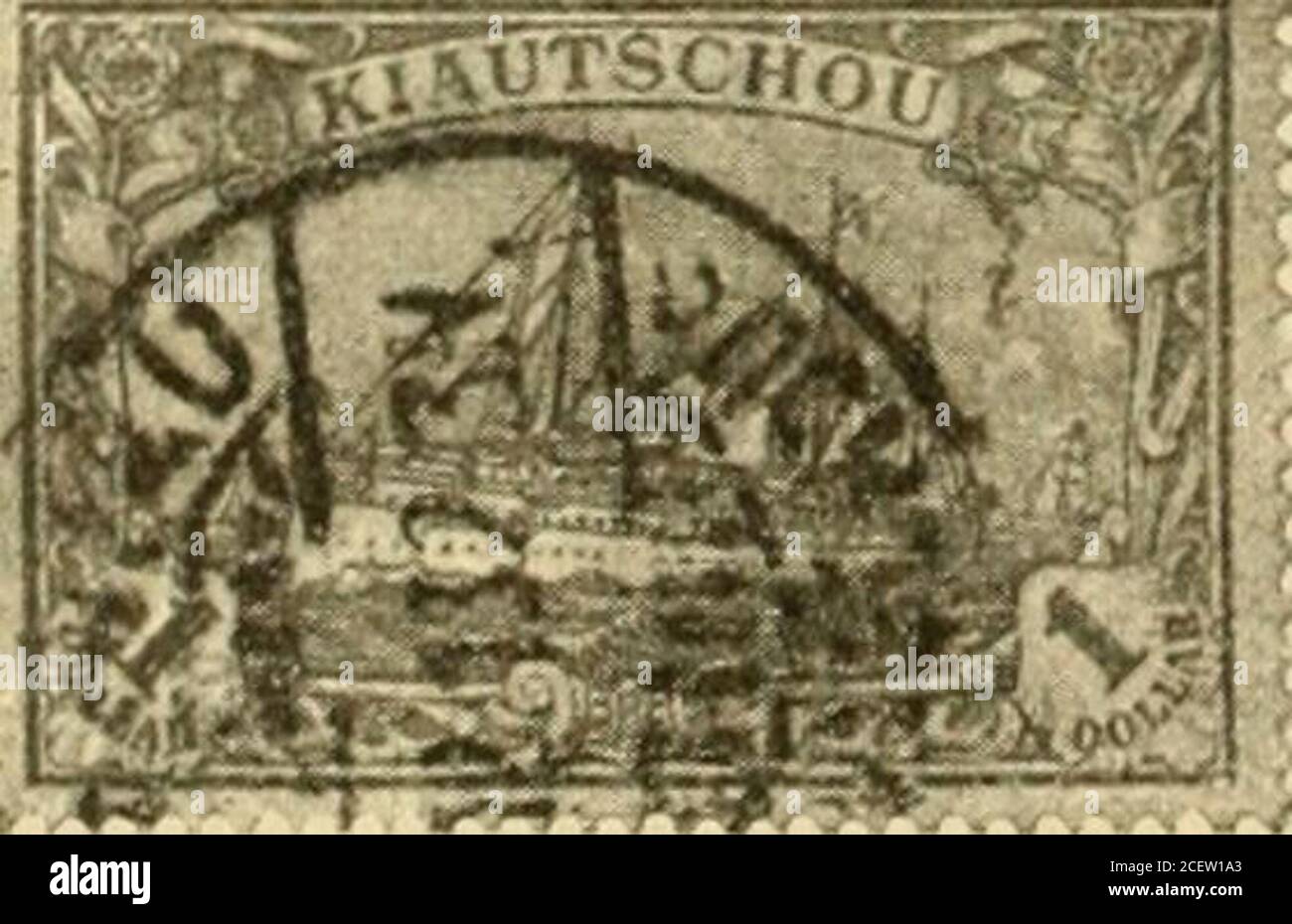 . Die postwertzeichen und entwertungen der deutschen postanstalten in den schutzgebieten und im auslande. Stock Photo