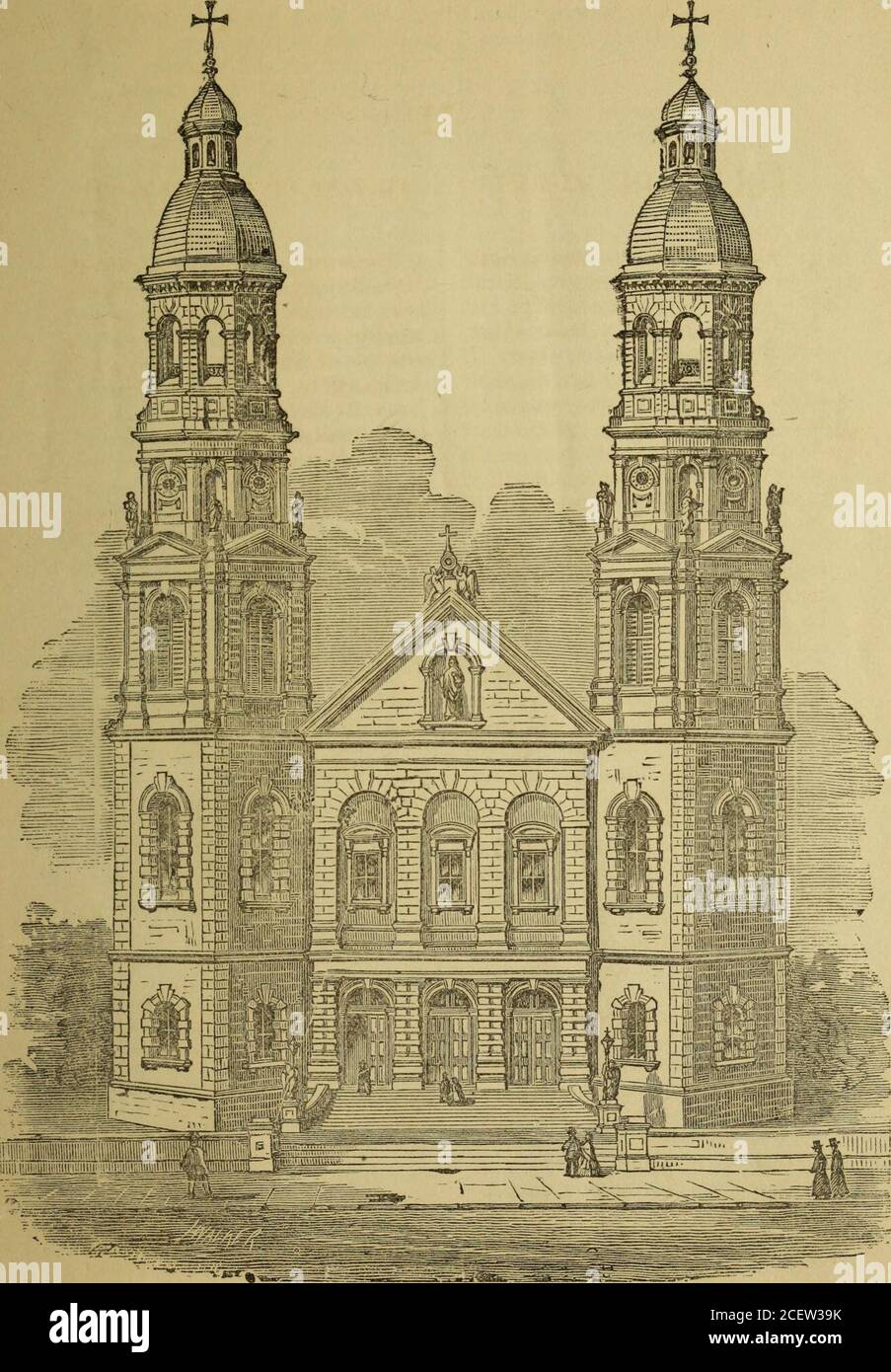 . College Ste. Marie et Eglise du Gesu. dertook the work ;on St. Josephs day, 1864, (March 19),they began to prepare the site and afew weeks later building operationswere commenced. The plan of the church was furnished by that well known architect,Mr. Keely, of Brooklyn, N. Y. It isundoubtedly a high work of art, de-signed in imitation of the Churchof the Gesu, one of the finest Ba-silics of Rome. The Church was blessed and openedfor worship on the 3rd December,1865 (St. Francis Xavier day). Theservices on week days are at thesame hours as those of the other citychurches; on Sundays and Holyda Stock Photo