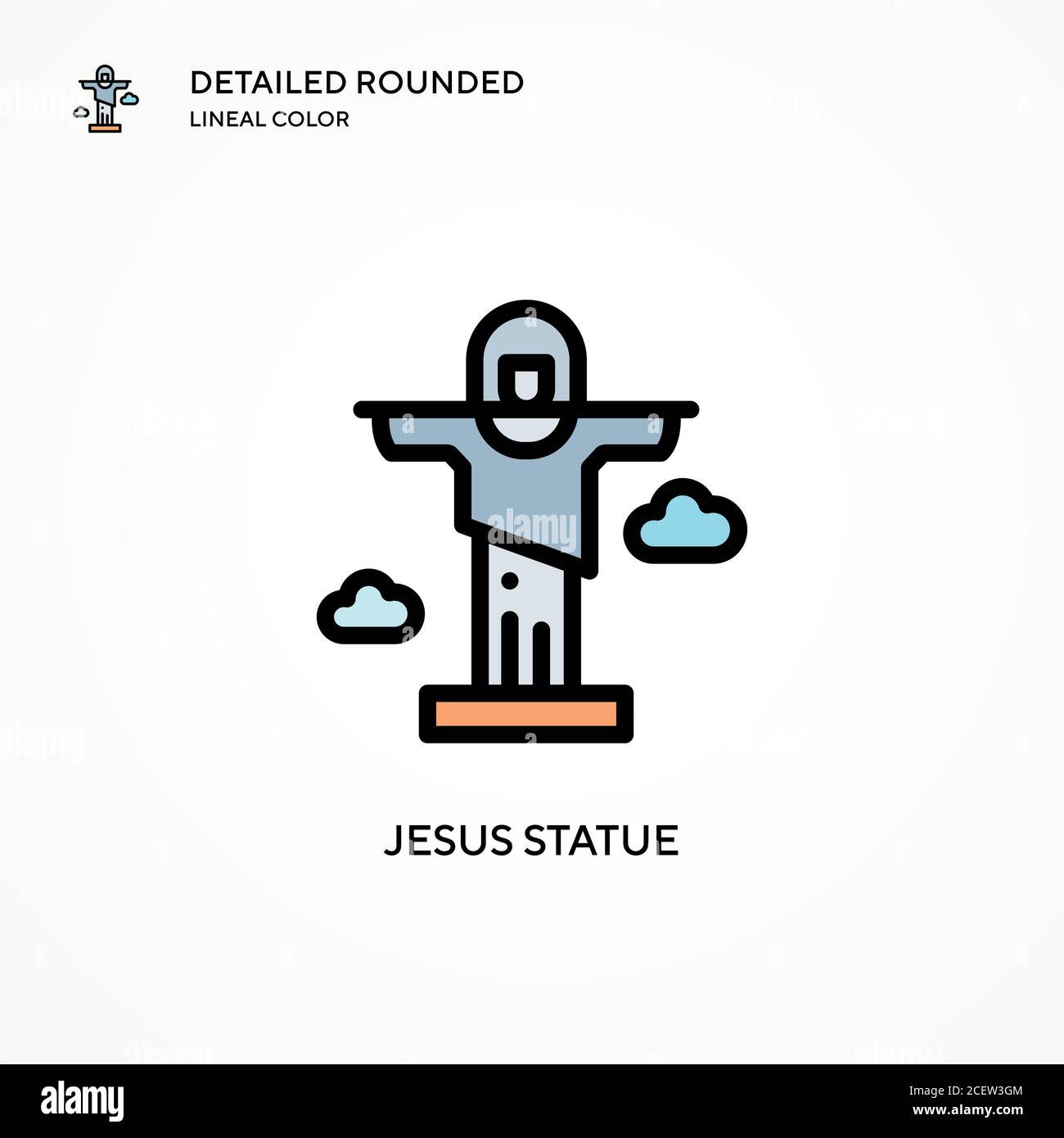 Jesus statue vector icon. Modern vector illustration concepts. Easy to edit and customize. Stock Vector