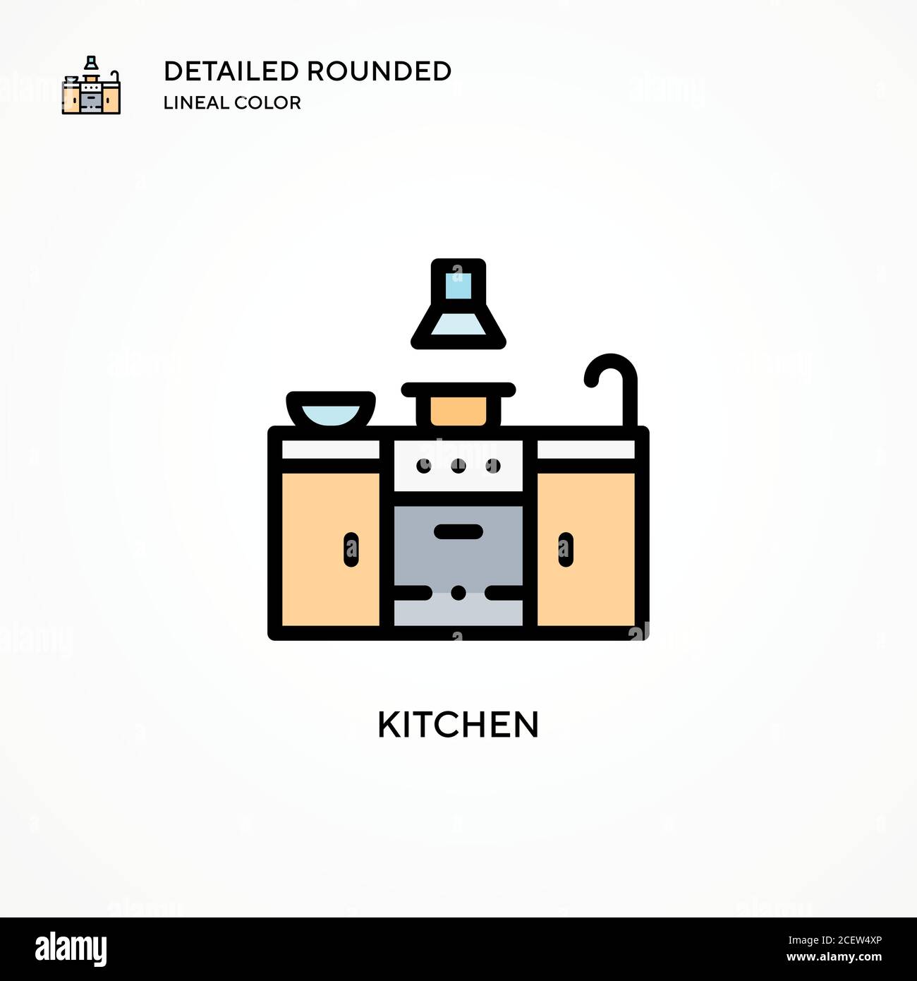 Blurred kitchen interior background Stock Vector Images - Alamy