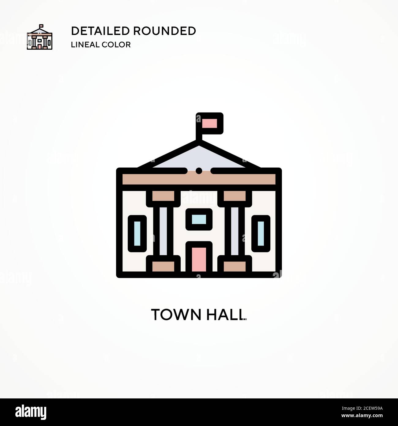 Town hall vector icon. Modern vector illustration concepts. Easy to edit and customize Stock