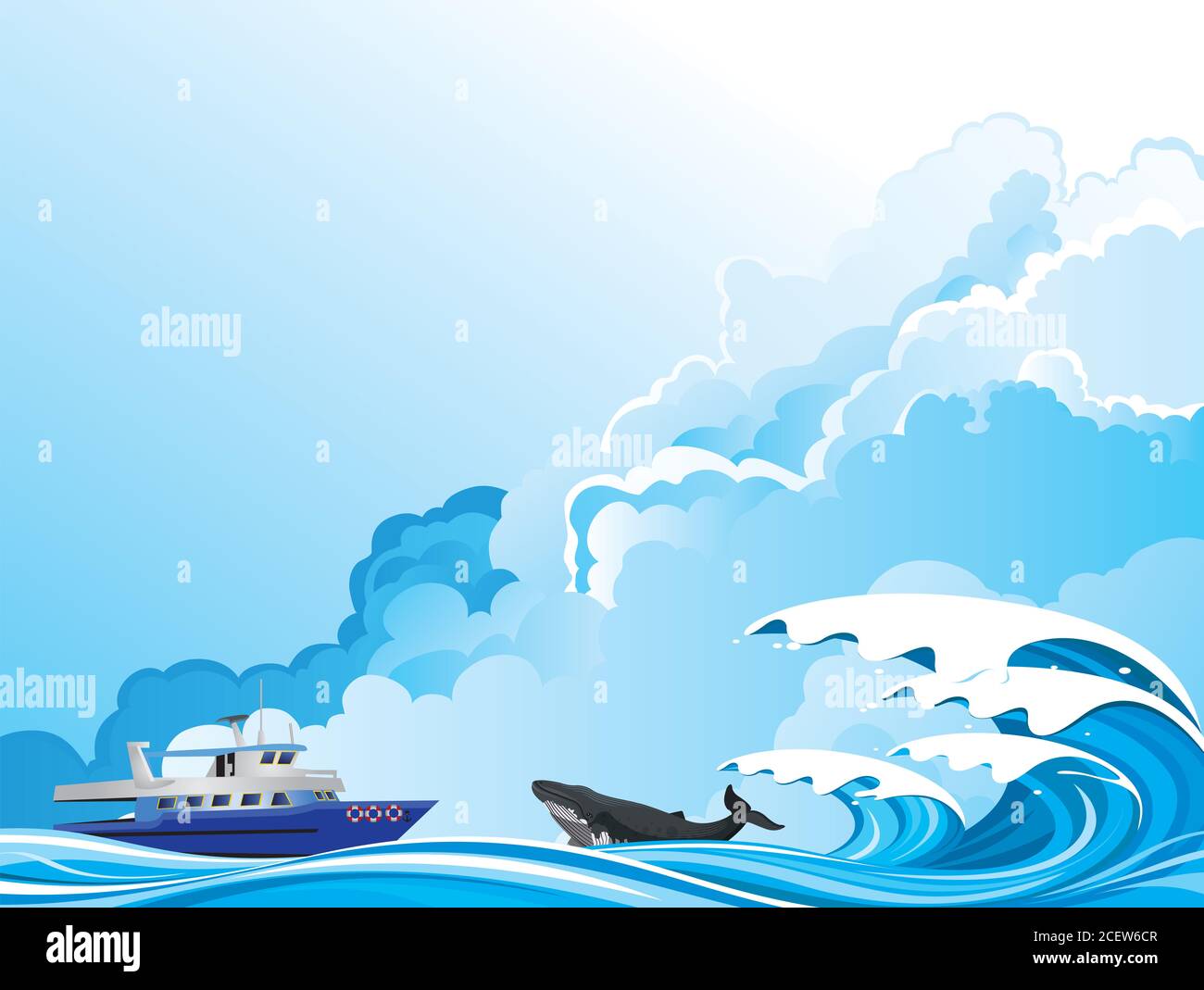 boat and sea set