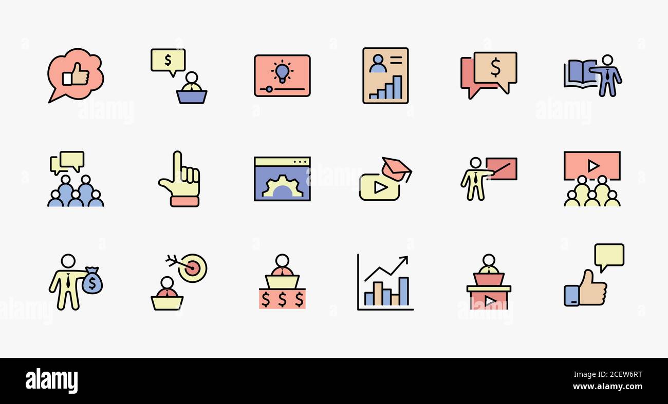 Set of Business Training Related Vector Line Icons. Contains such Icons ...