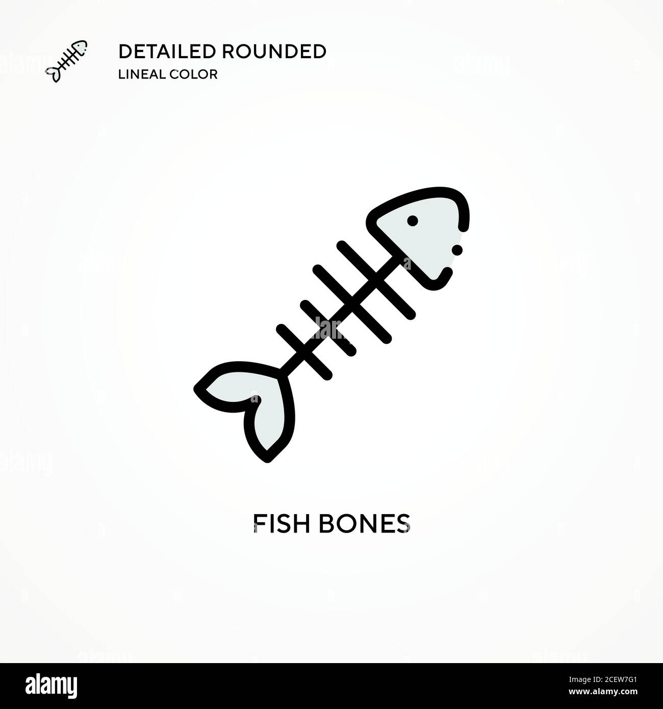 Fish bones vector icon. Modern vector illustration concepts. Easy to edit and customize Stock