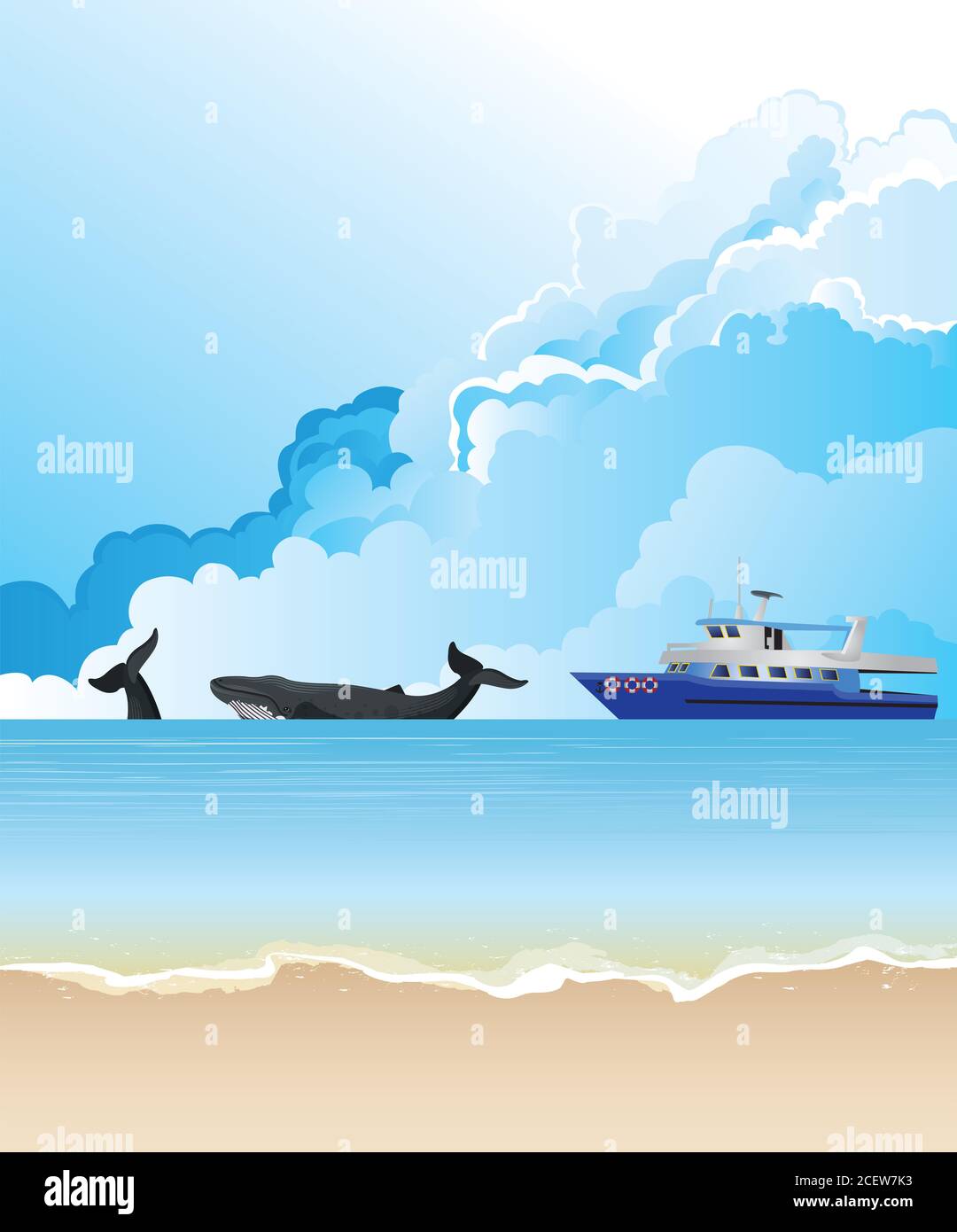 boat and sea set