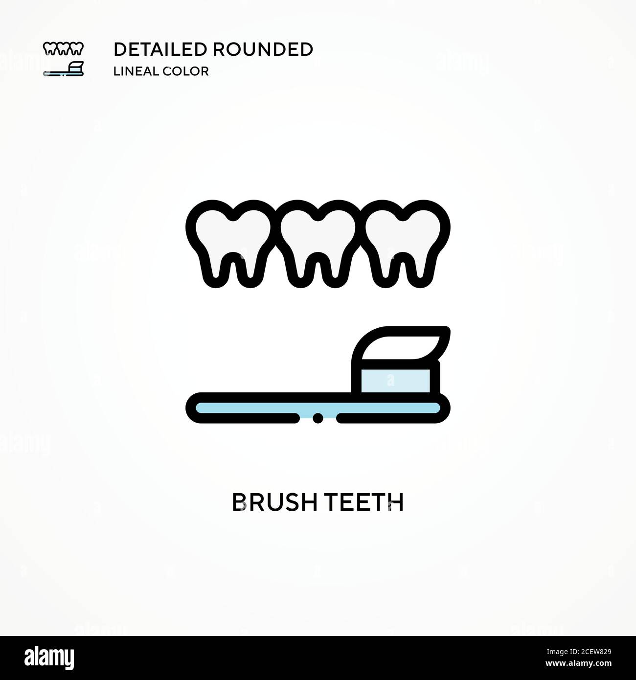 Brush teeth vector icon. Modern vector illustration concepts. Easy to edit and customize. Stock Vector