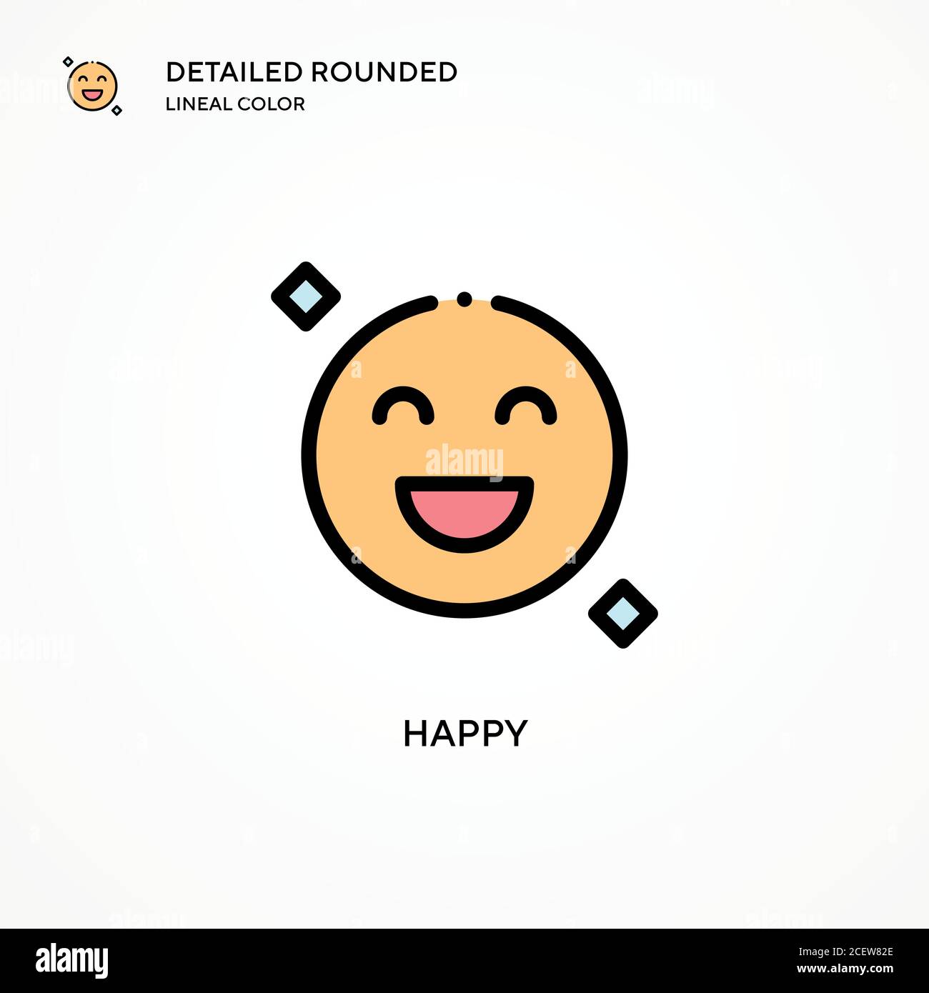 Happy vector icon. Modern vector illustration concepts. Easy to edit ...