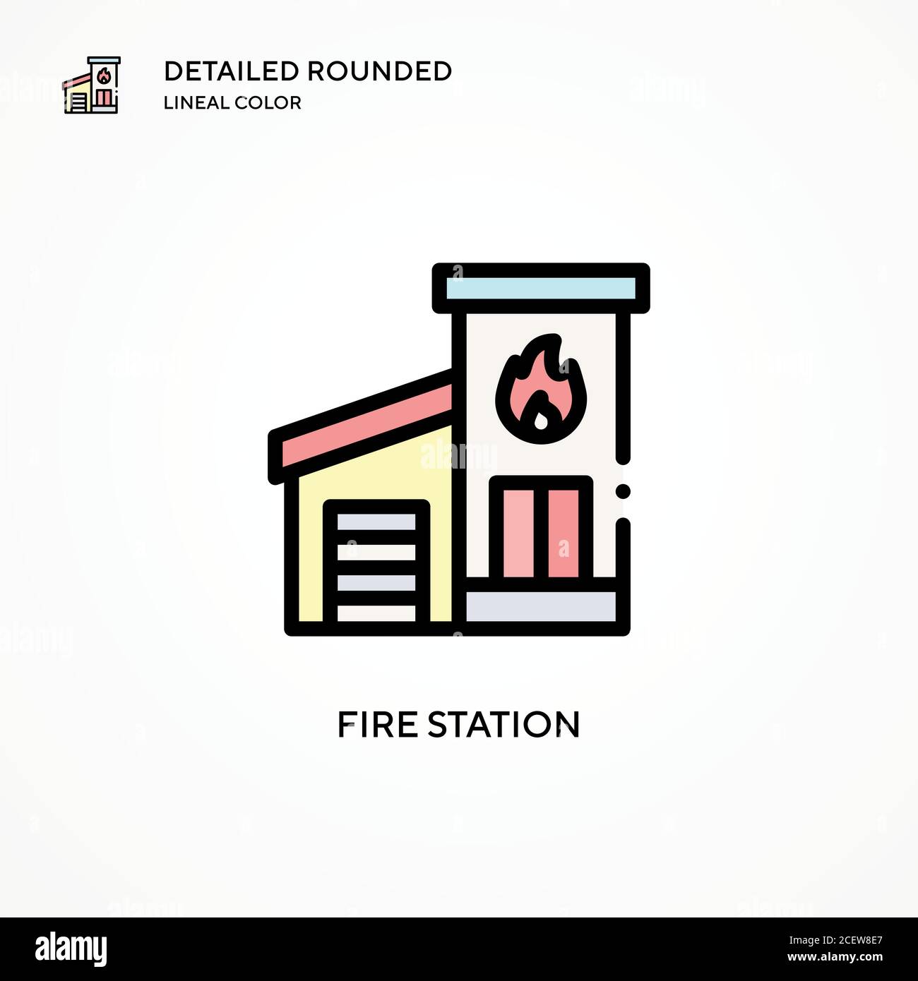 Fire station vector icon. Modern vector illustration concepts. Easy to