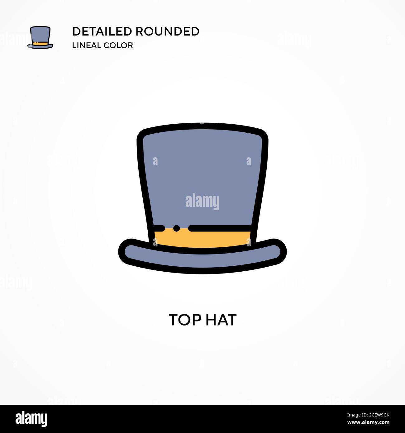 Top hat vector icon. Modern vector illustration concepts. Easy to edit and customize Stock