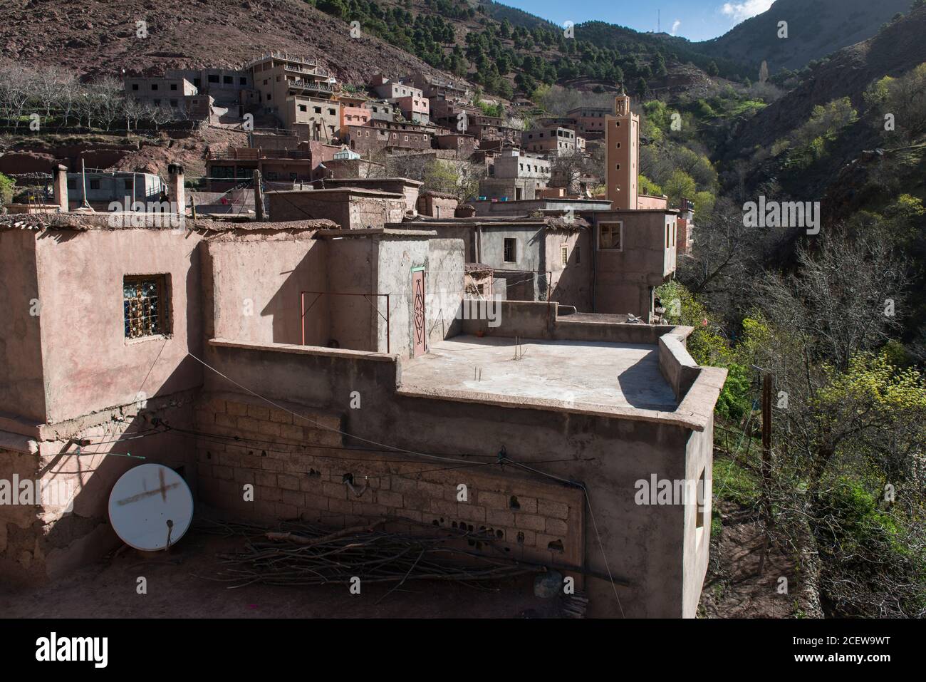 Village of Imlil Tamatert, Atlas Mountains,  Morocco Stock Photo