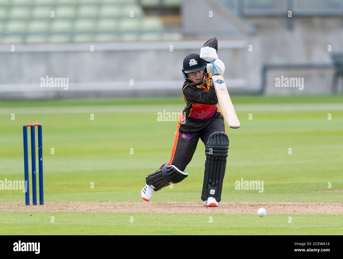 Milly Home batting for Central Sparks in a Rachael Heyhoe Flint Trophy match against Thunder played at Edgbaston Cricket Ground Stock Photo