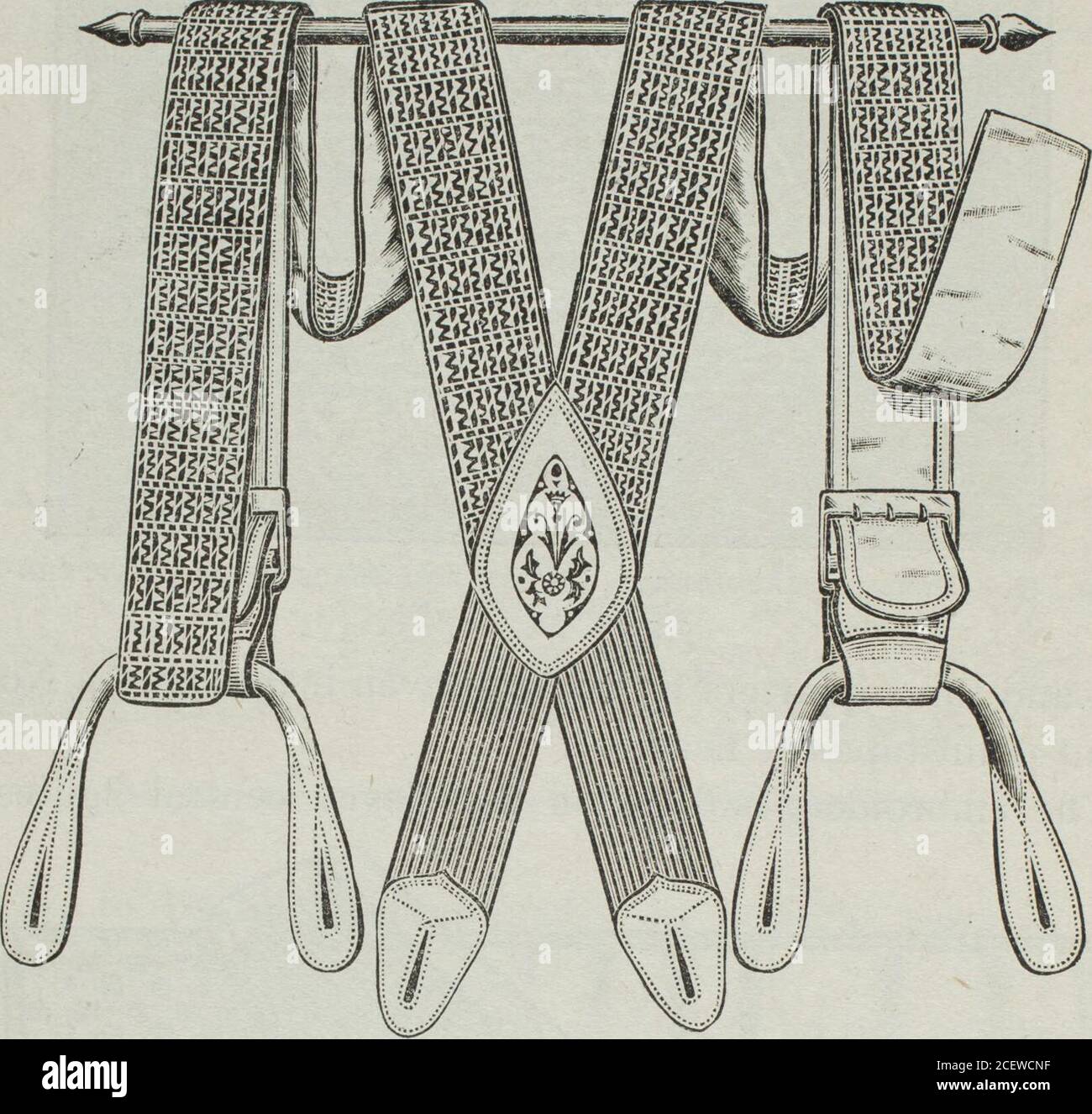Florence home needle-work. Fig. 49. —Showing Construction of Suspenders. Detail of Fig. 50