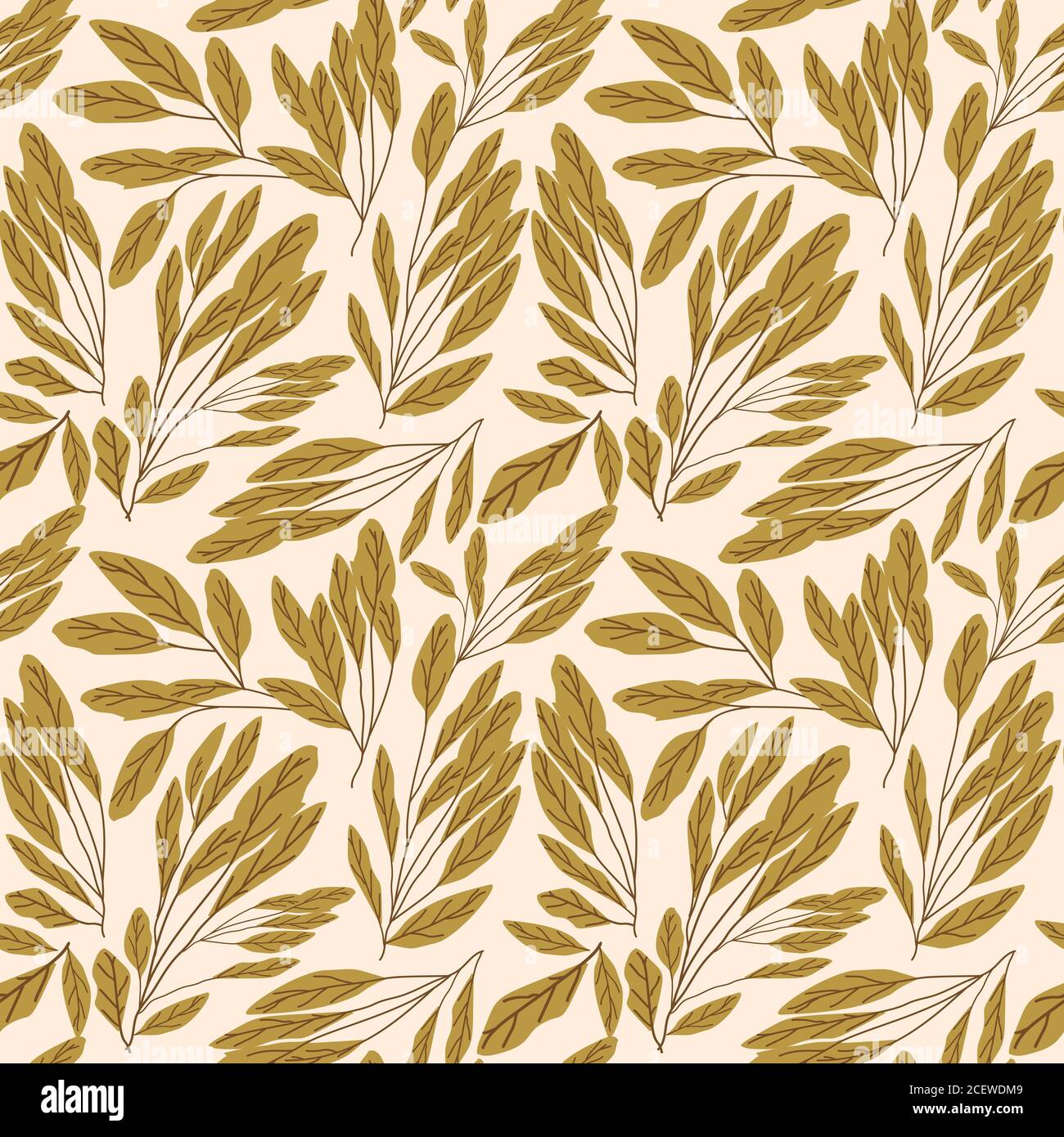 Seamless pattern with the image of leaves vector illustration Stock ...