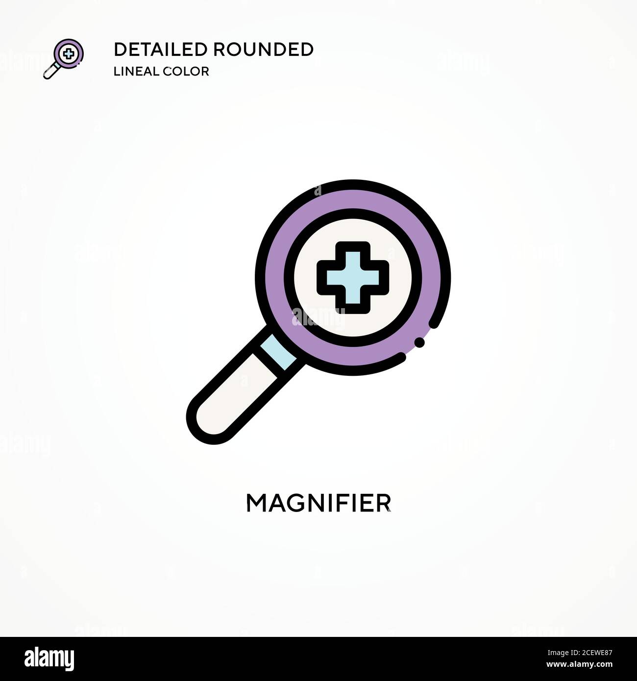 Magnifier vector icon. Modern vector illustration concepts. Easy to ...