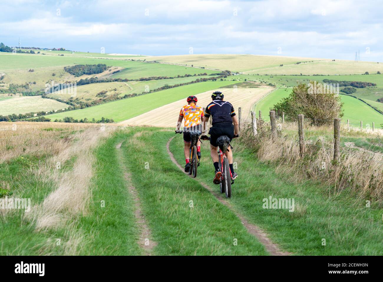 Cycling the south downs way hi res stock photography and images