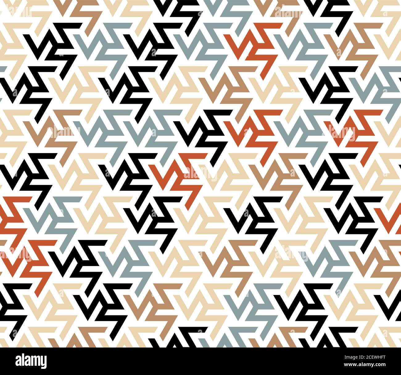 Zigzag color mix vector pattern. Seamless geometric repeating texture for fabric design, cloth, textile Stock Vector