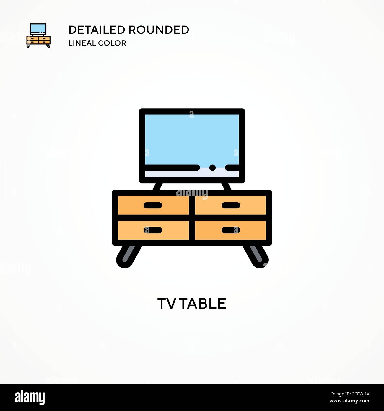 Tv table vector icon. Modern vector illustration concepts. Easy to edit ...