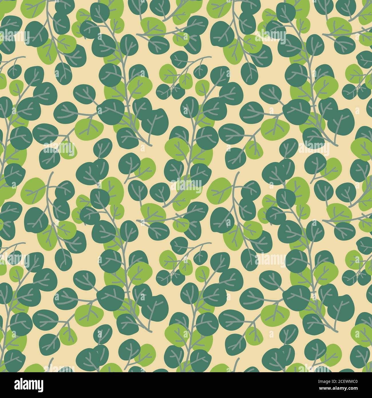 Spring seamless pattern with young foliage. Vector Stock Vector Image ...
