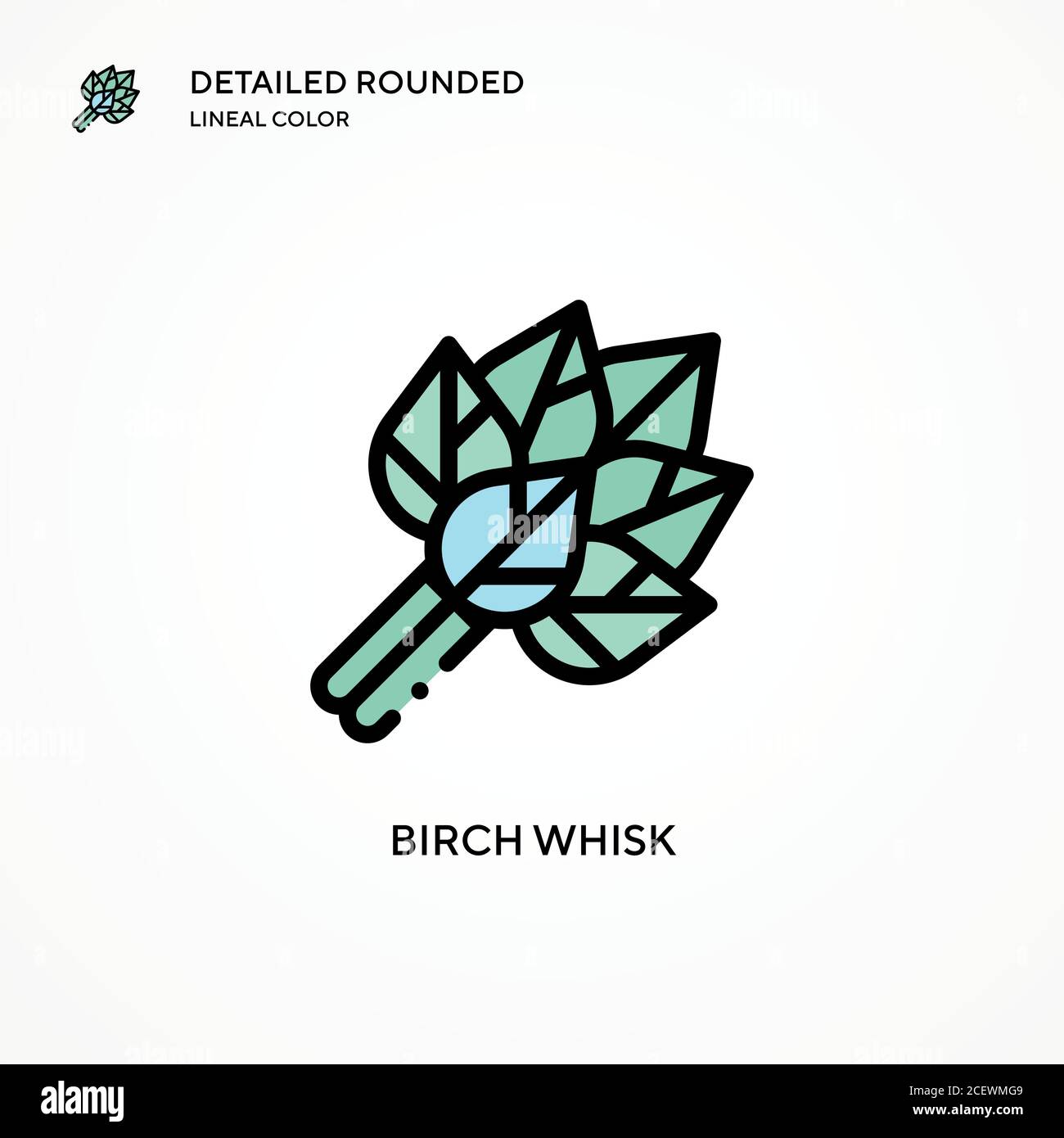 Birch whisk vector icon. Modern vector illustration concepts. Easy to edit and customize. Stock Vector