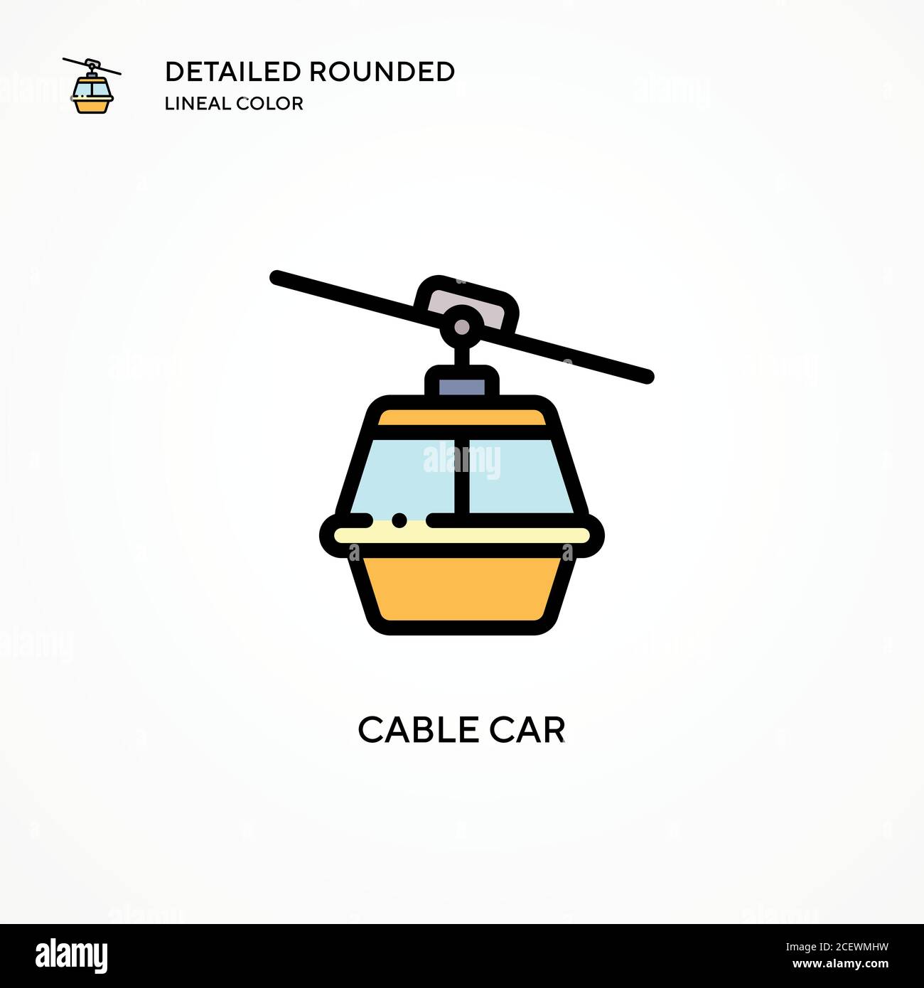 Cable car vector icon. Modern vector illustration concepts. Easy to edit and customize. Stock Vector
