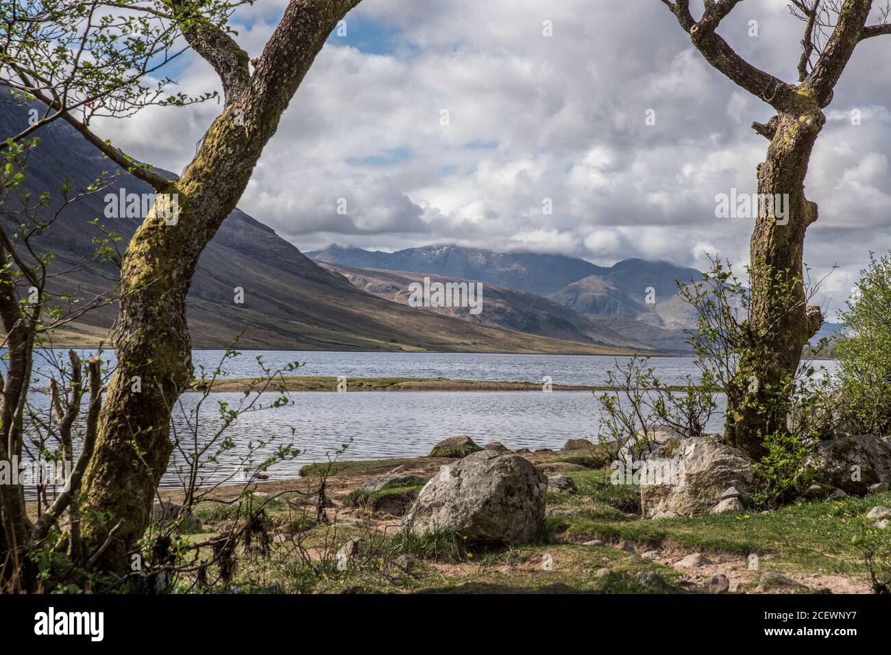 view from Glen Etive in Western Scotland Stock Photo