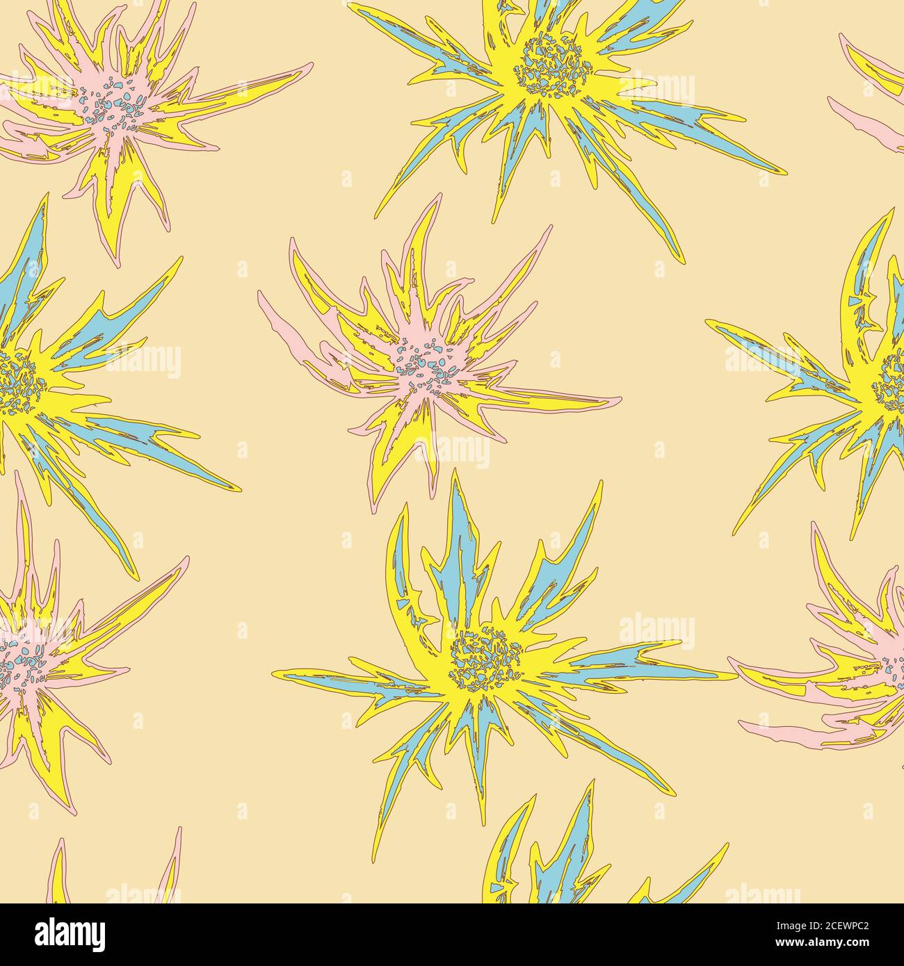 Seamless blooming, floral pattern. Stock Vector