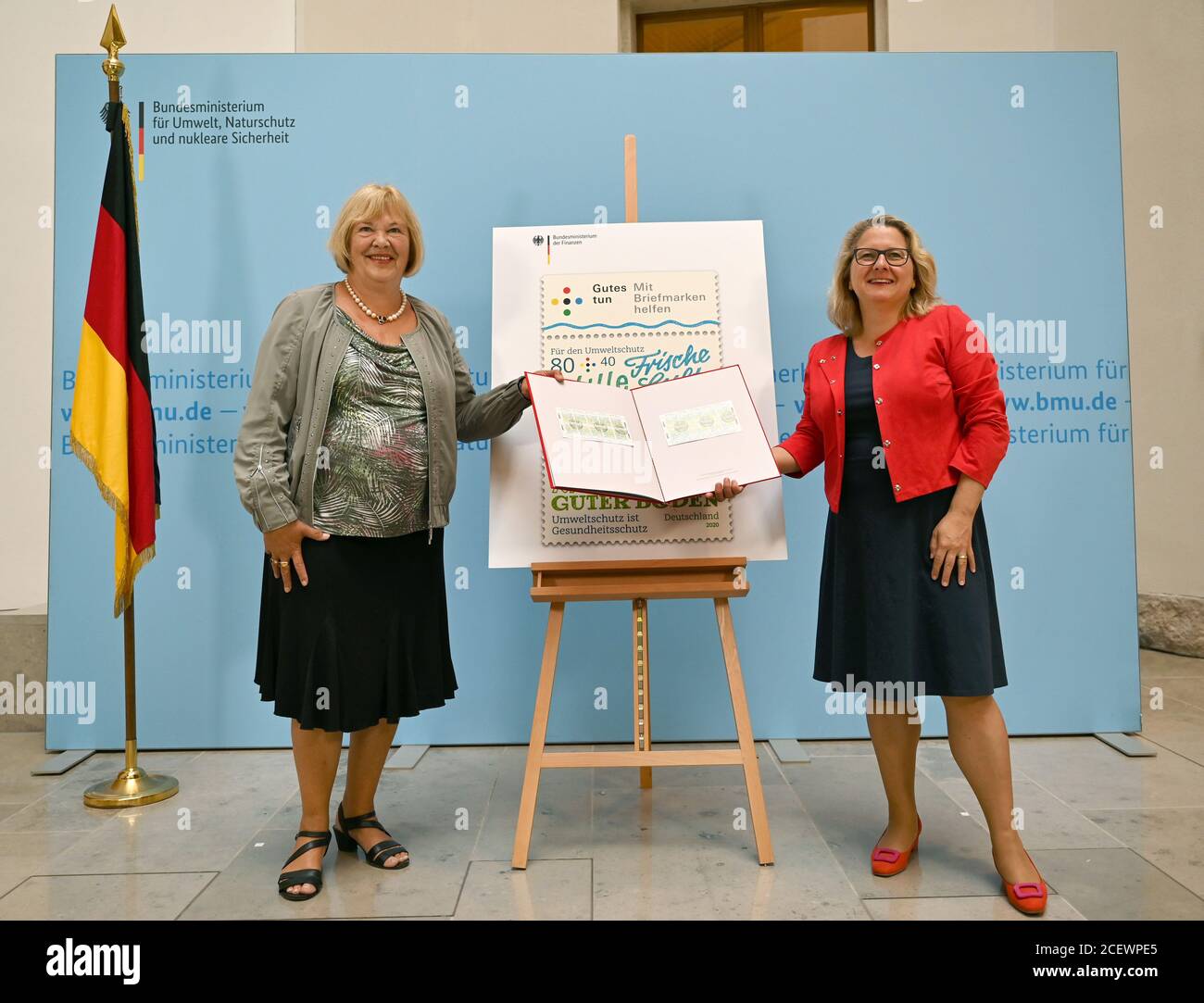 Berlin Germany 02nd Sep 2020 Bettina Hagedorn Spd L Parliamentary State Secretary To The Federal Minister Of Finance And Svenja Schulze Spd Federal Minister For The Environment Nature Conservation And Nuclear Safety