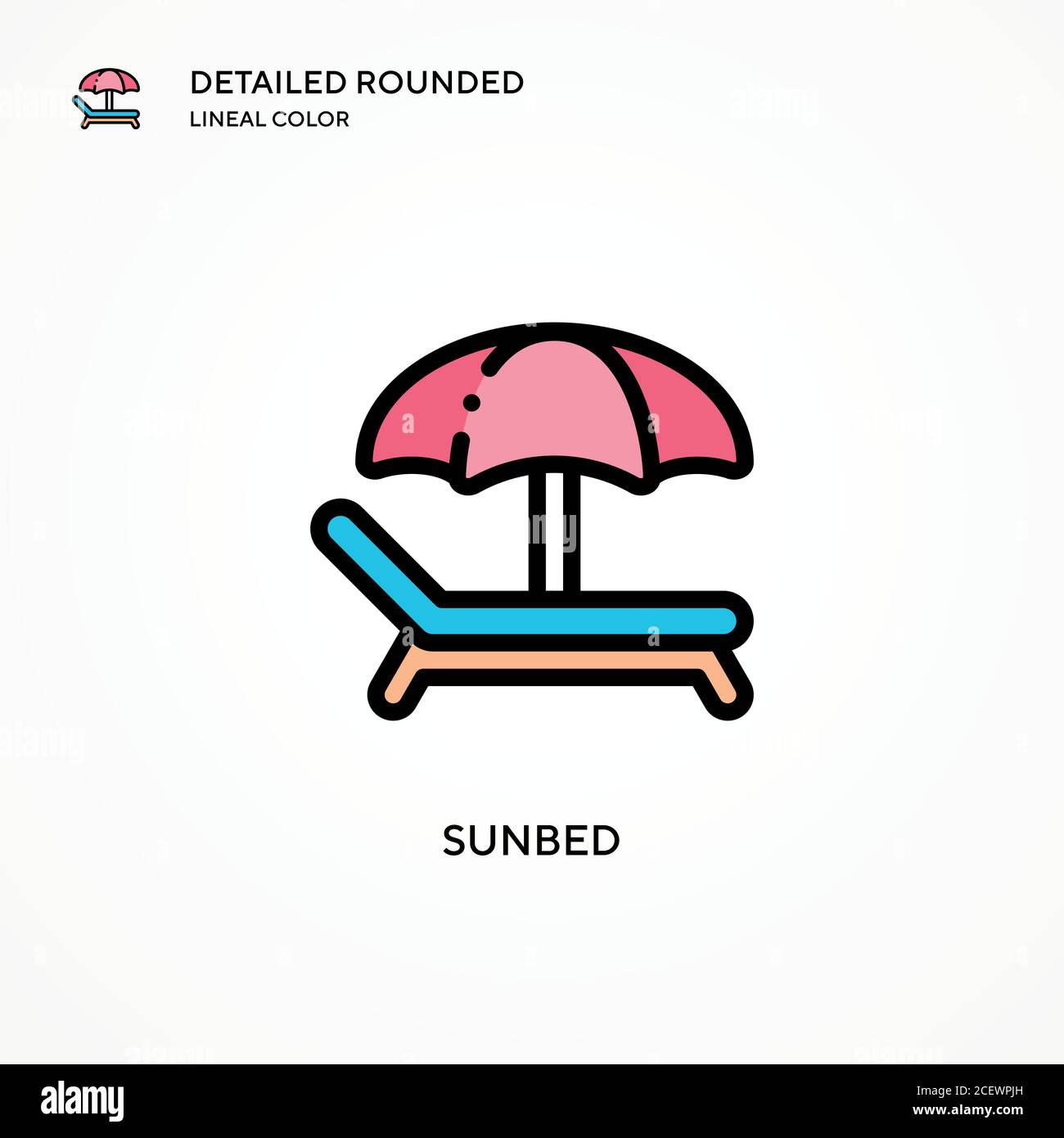 Sunbed vector icon. Modern vector illustration concepts. Easy to edit