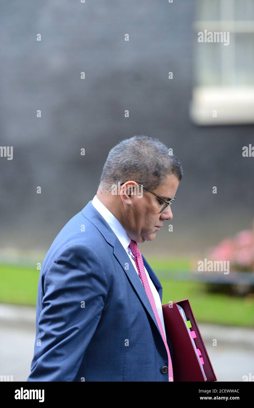 Alok Sharma MP (Secretary of State for Business, Energy and Industrial Strategy) leaving a cabinet meeting in Downing Street, 1st September 2020 Stock Photo