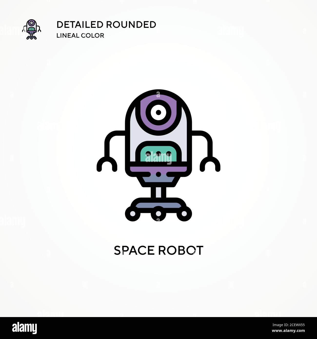 Space robot vector icon. Modern vector illustration concepts. Easy to edit and customize. Stock Vector