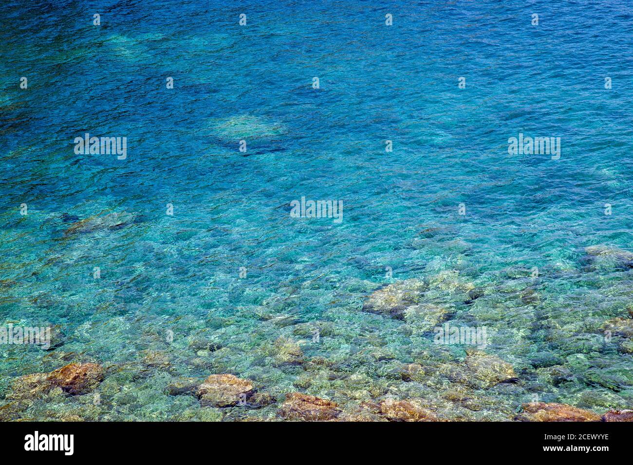 Aerial view rocks under turquoise hi-res stock photography and images ...
