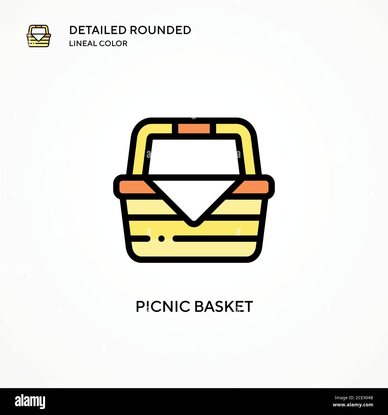 Picnic basket vector icon. Modern vector illustration concepts. Easy to