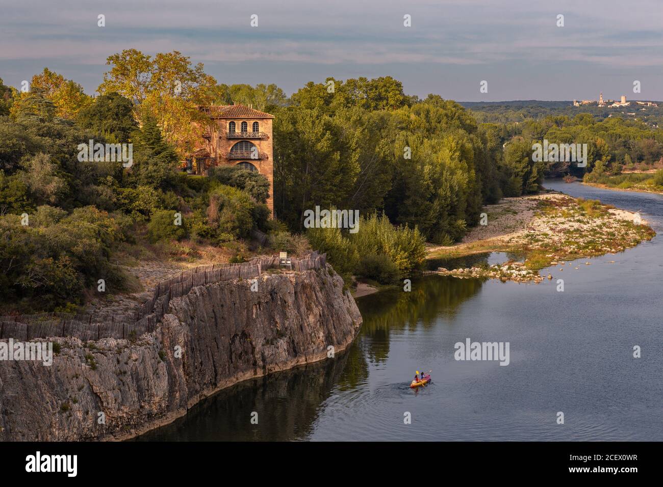 A river valley in Provence, France, summer time. Stock Photo