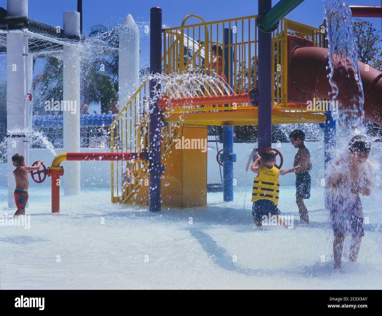 Water play area. Sun Splash family waterpark, Cape Coral, Florida, USA  Stock Photo - Alamy
