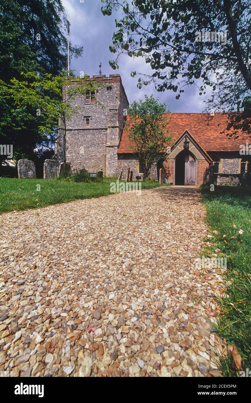 St Mary the Virgin Church – AKA St Barnabus in ‘The Vicar of Dibley’. Turville, Buckinghamshire, Chilterns, England, UK Stock Photo