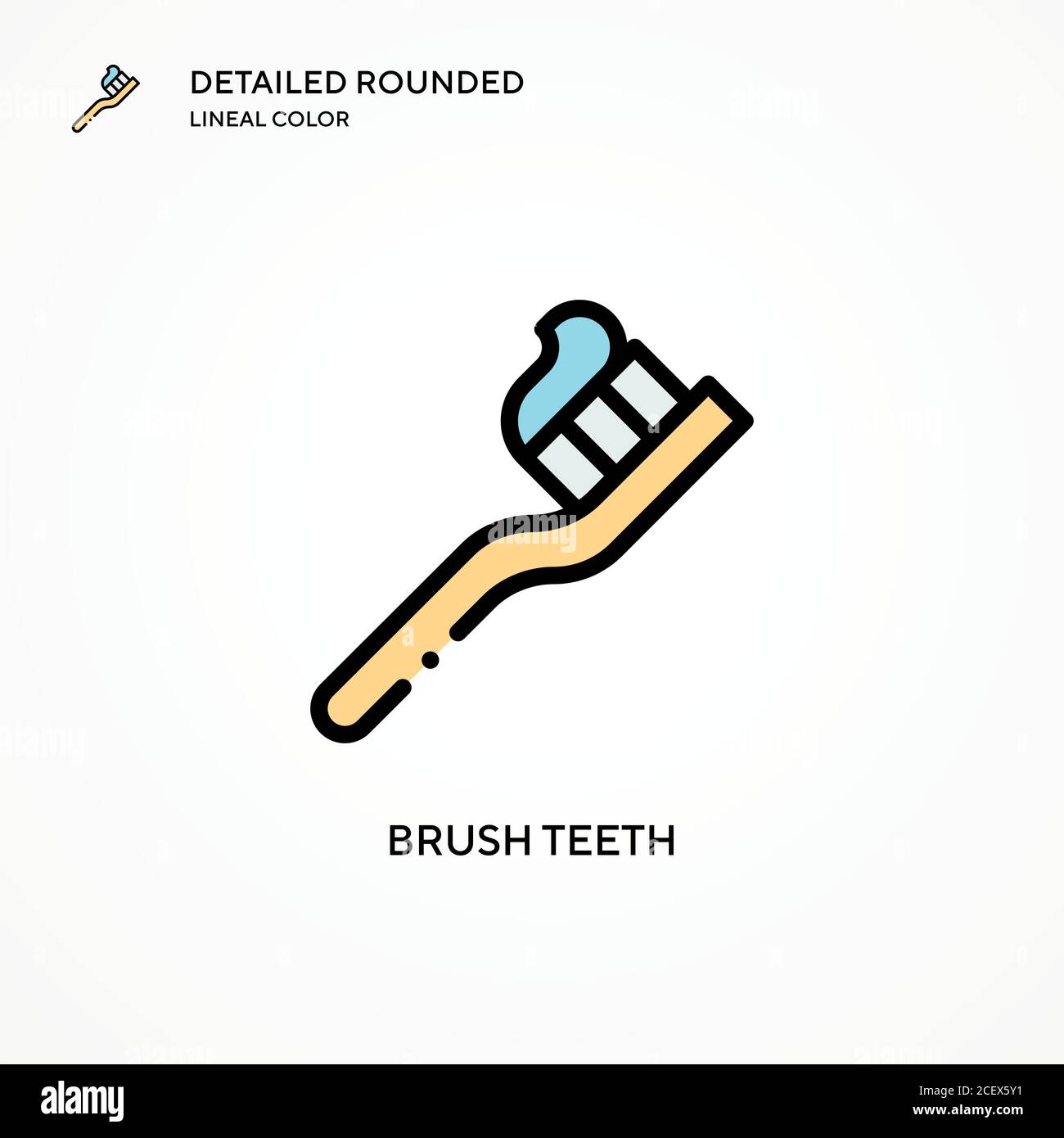 Brush teeth vector icon. Modern vector illustration concepts. Easy to edit and customize. Stock Vector
