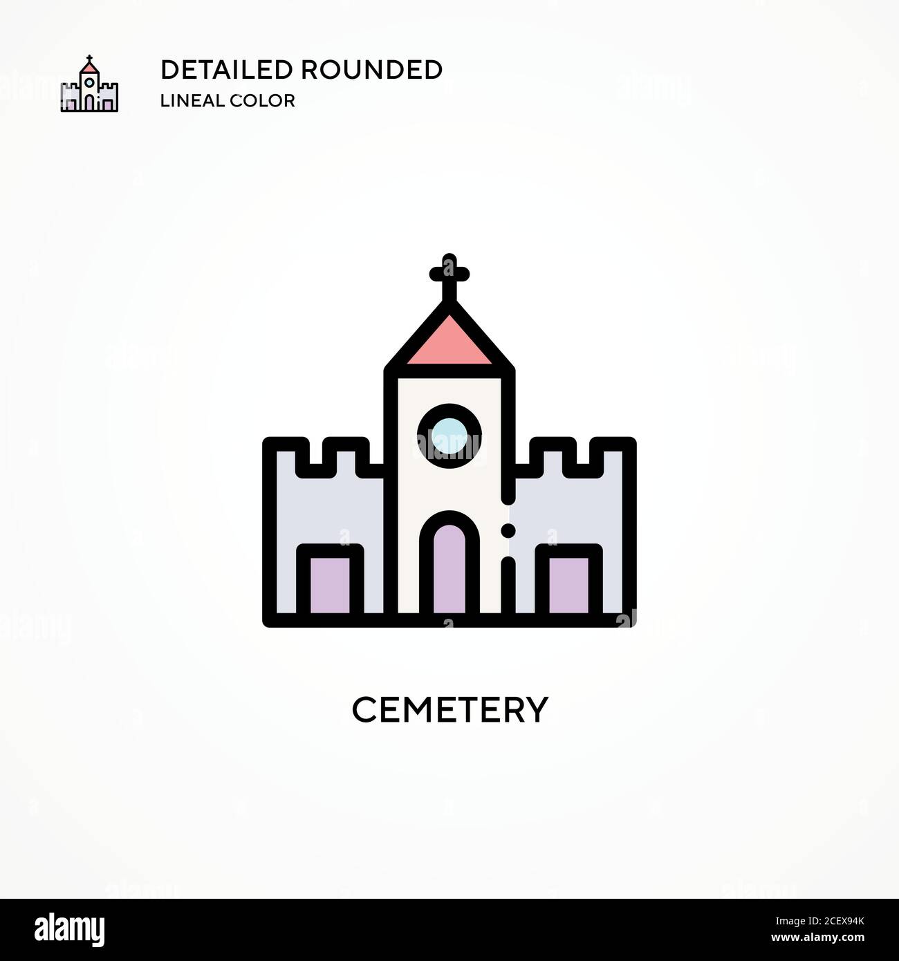 Cemetery vector icon. Modern vector illustration concepts. Easy to edit and customize. Stock Vector