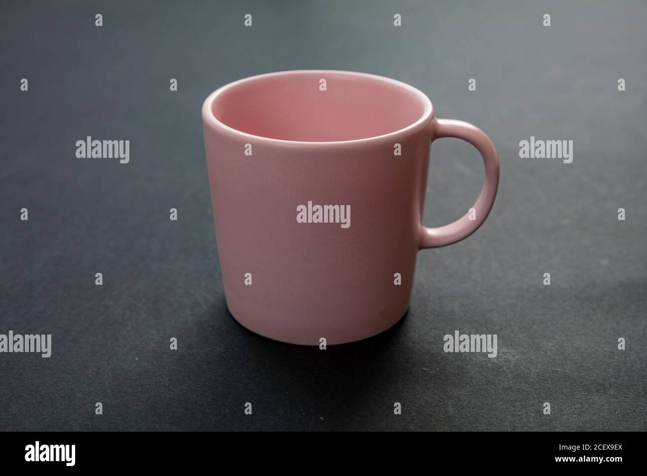 Download Coffee Mug On Black Background Hot Beverage Cup Mockup Pink Color Blank Cup With Handle Advertise Branding Template Stock Photo Alamy