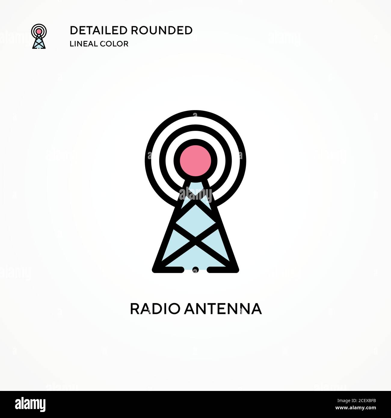 Radio antenna icon. white background with shadow design. vector illustration.