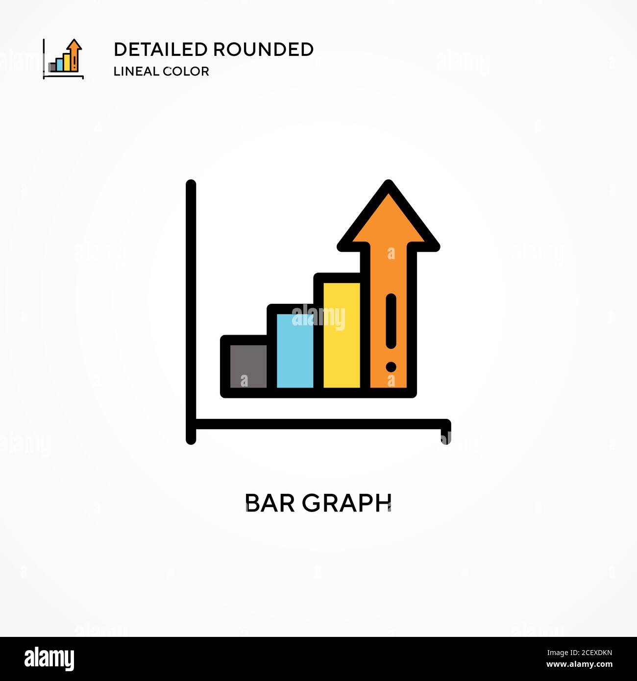 Bar graph vector icon. Modern vector illustration concepts. Easy to edit and customize. Stock Vector