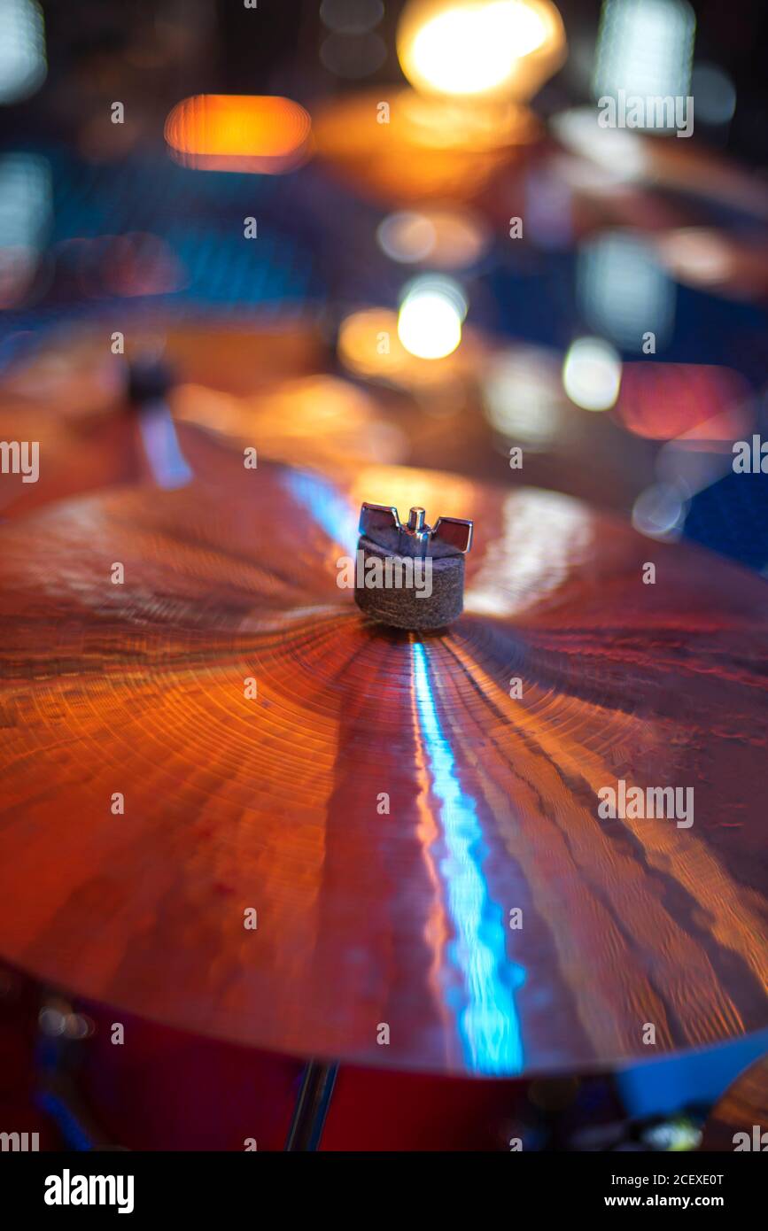 drums on stage before a music concert Stock Photo - Alamy