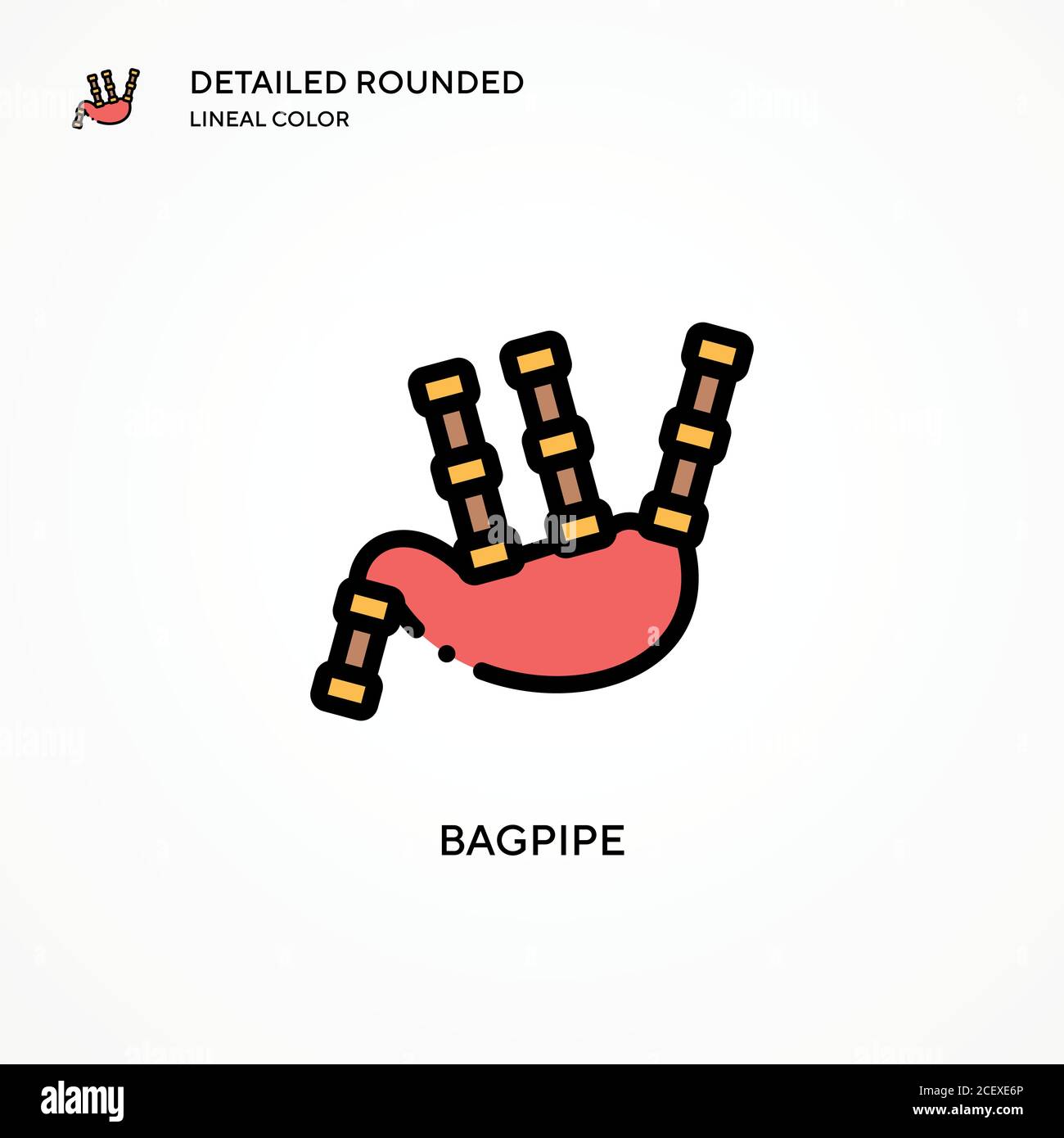 Bagpipe vector icon. Modern vector illustration concepts. Easy to edit and customize. Stock Vector