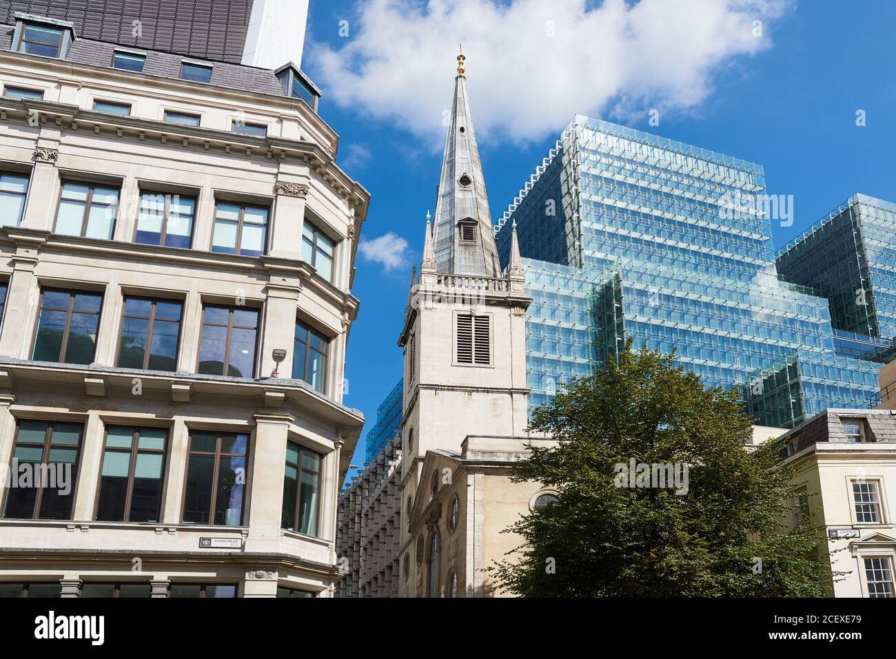 St Margaret Pattens church on Eastcheap in the City of London, UK Stock Photo
