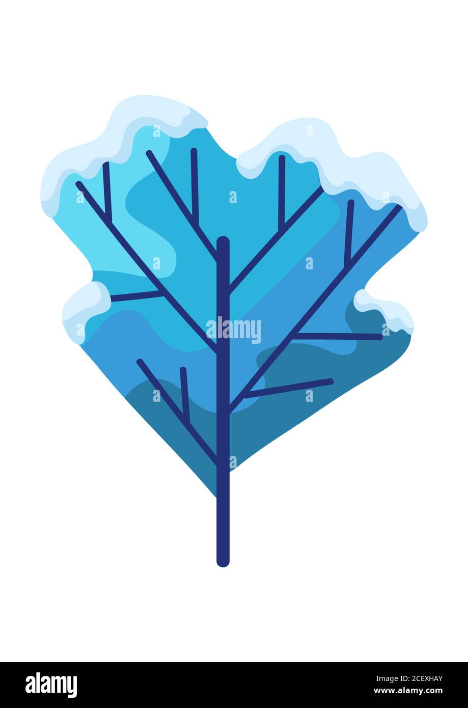 Winter abstract tree with snow Stock Vector Image & Art - Alamy
