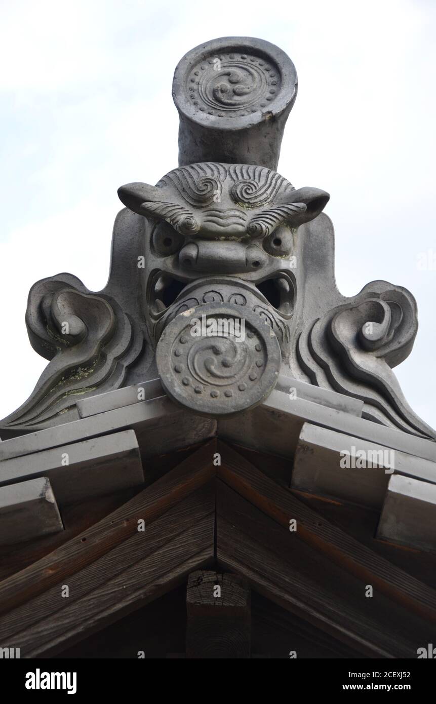 Traditional Japanese Roof Construction (close-up) Stock Photo