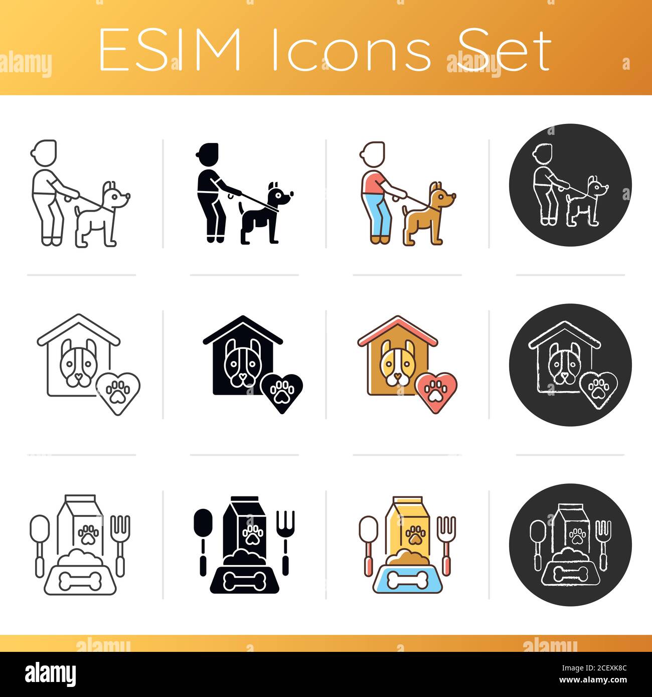 dog-care-services-icons-set-stock-vector-image-art-alamy