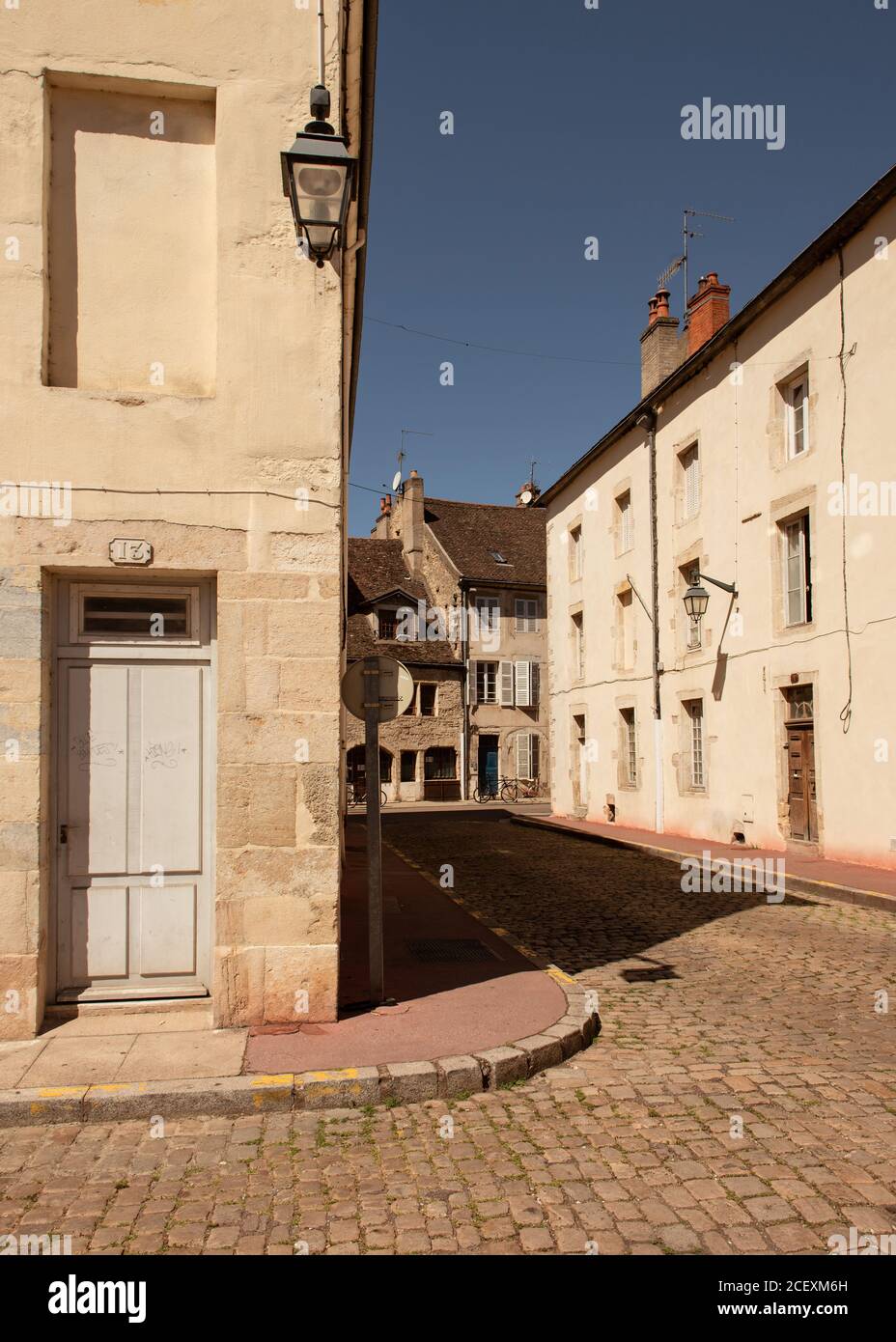 A street of the old town of Beaune, Burgundy Stock Photo