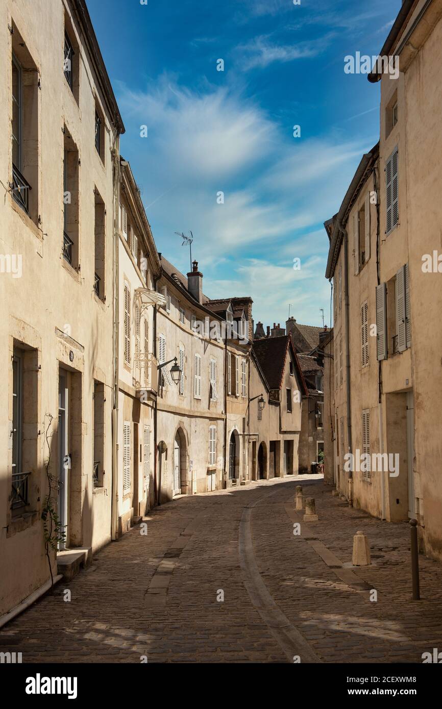 A street in the old town of Beaune, France Stock Photo