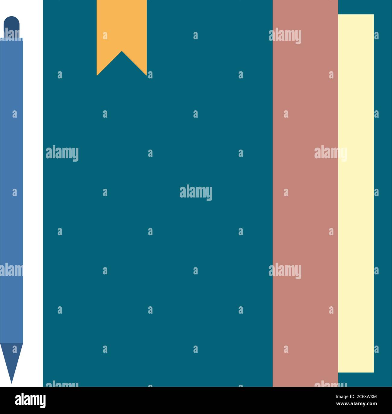 book with pen flat style icon design, Education literature and read ...